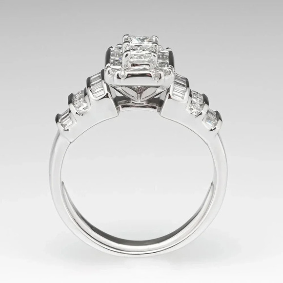 ▶Beautiful CZ 925 Sterling Silver Plated Wedding/Engagement Ring for Women, K977 - Picture 2 of 6